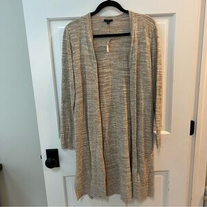 Talbots Tan Heathered Open Front Cardigan Petite Medium Brand New with Tags NWT
